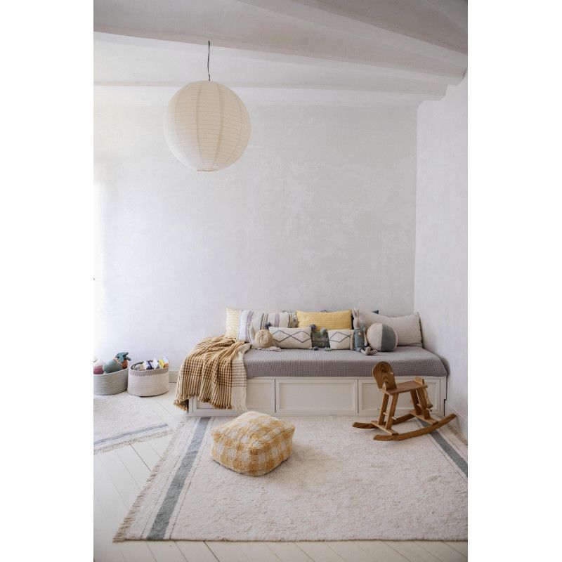 Tapis Coton Lavable Gastro Vintage Bleu par Lorena Canals - 140 x 200 cm