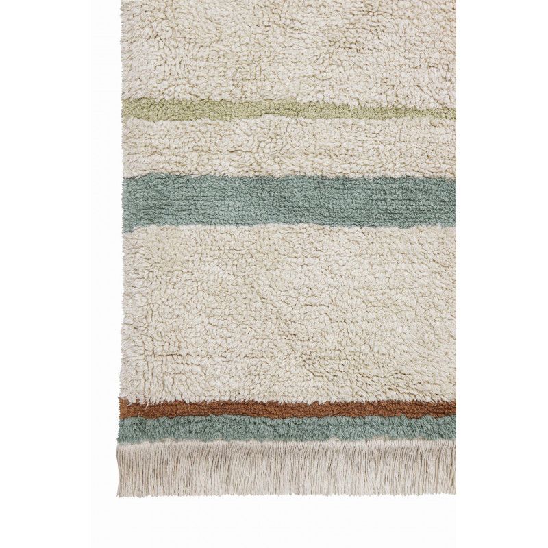 Tapis Coton Lavable Lanes Vintage Blue par Lorena Canals - 140 x 200 cm