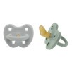 Tétine physiologique caoutchouc naturel 3-36 mois - Gris et Bleu (2pcs)
