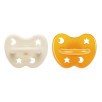 Tétine physiologique caoutchouc naturel 3-36 mois - Beige et Jaune (2pcs)