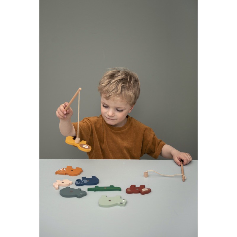Small Foot Jeu De Pêche En Bois Magnétique – 2 Cannes, 10 Animaux Marins, Jouet éducatif Motricité Dès 2 Ans, 12627