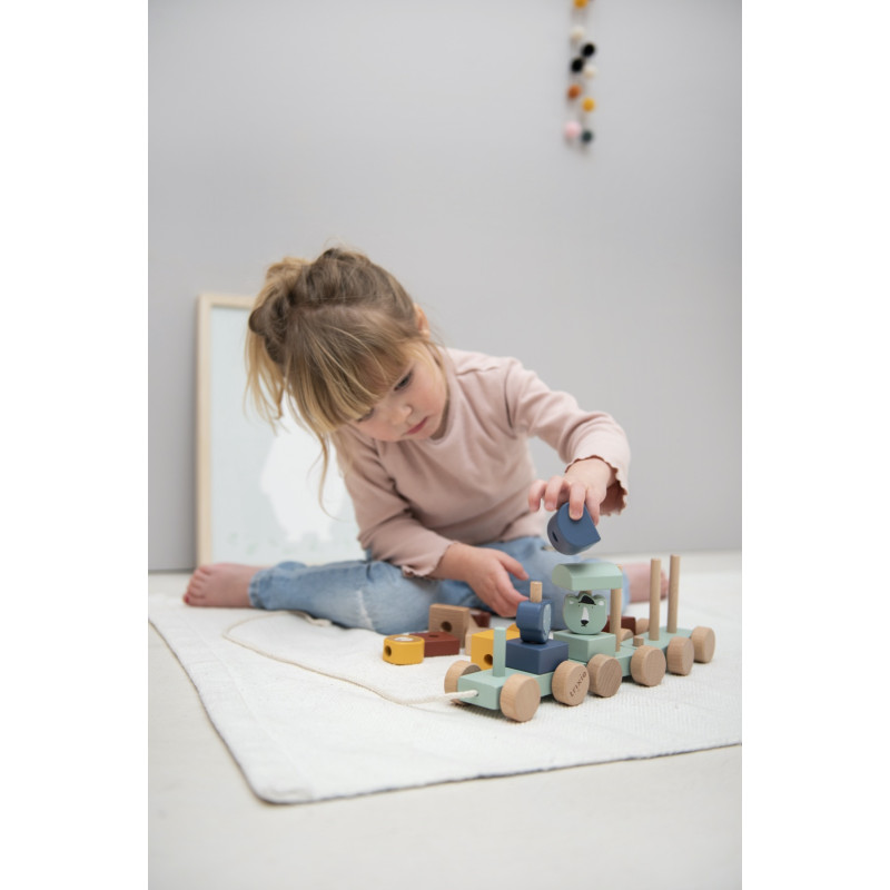 Train en bois animaux