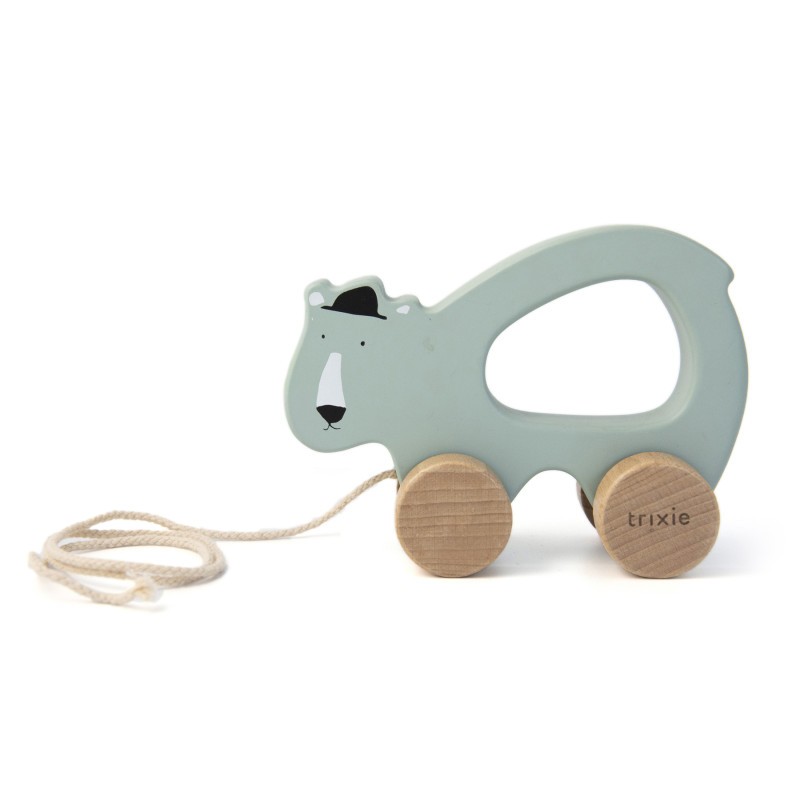 Jouet à tirer en bois Mr Polar Bear