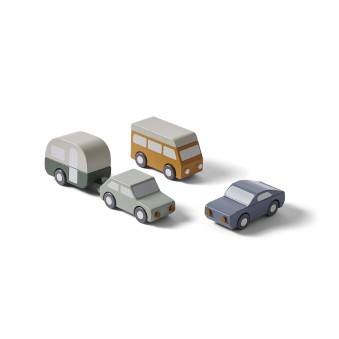 Set de 5 voitures en bois