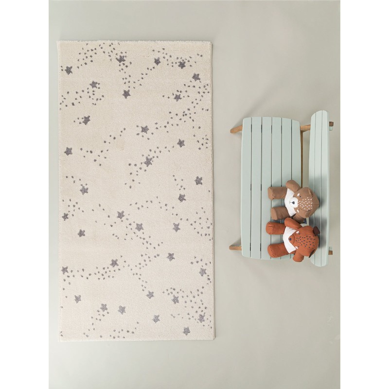 Tapis enfant CONSTELLATION D'ETOILES - Gris - M