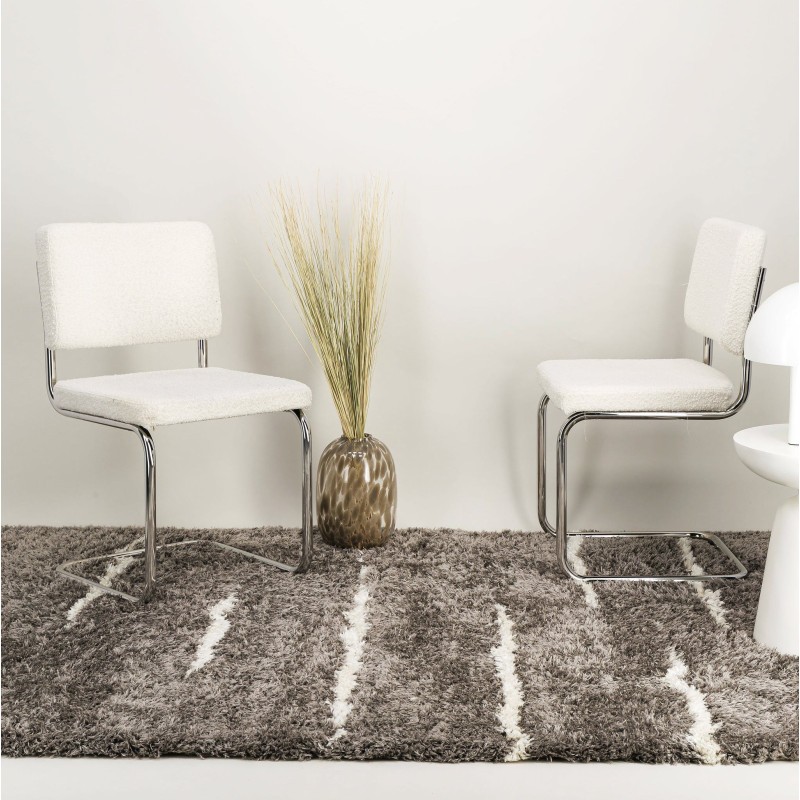 Tapis shaggy en fausse fourrure MELLOW - Gris