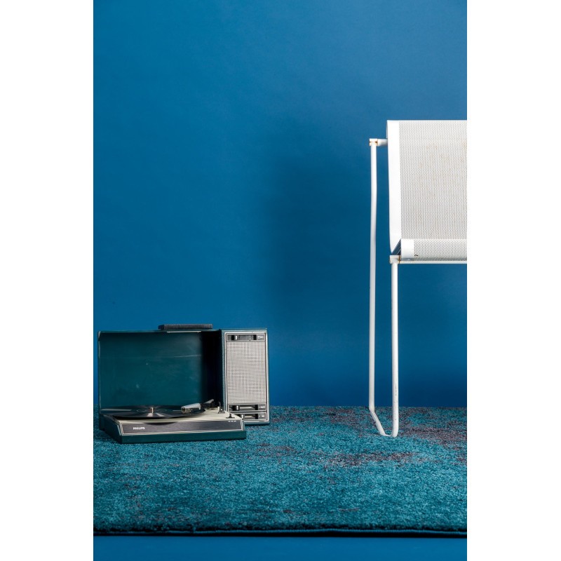 Tapis Vintage délavé - Bleu paon - L