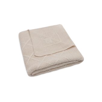 Couverture Berceau 75x100cm Check Knit - Oatmeal