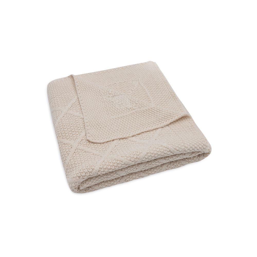 Couverture Berceau 75x100cm Check Knit - Oatmeal