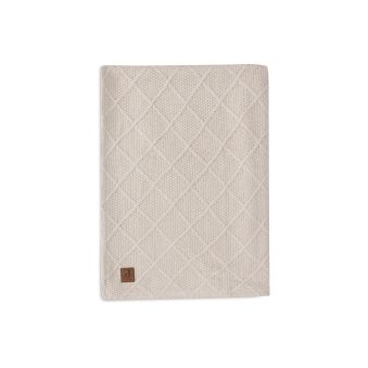 Couverture 100x150cm Check Knit - Oatmeal/Teddy Fleece