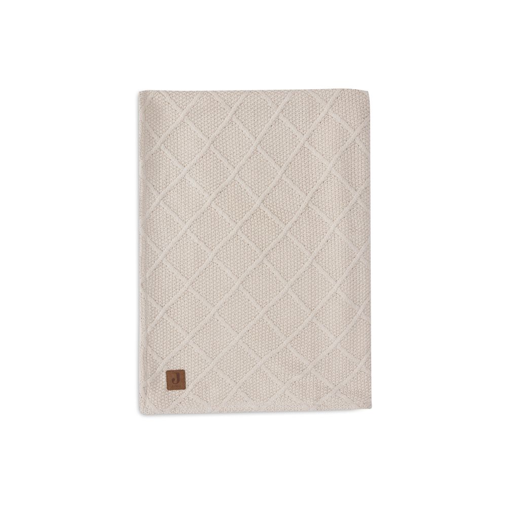 Couverture 100x150cm Check Knit - Oatmeal/Teddy Fleece