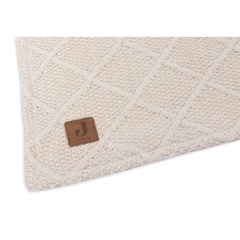 Couverture 100x150cm Check Knit - Oatmeal/Teddy Fleece
