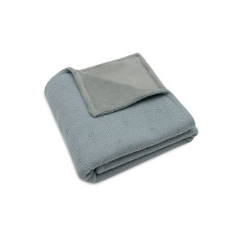 Couverture Berceau 75x100cm Cosy Knit - Sea Green/Velvet