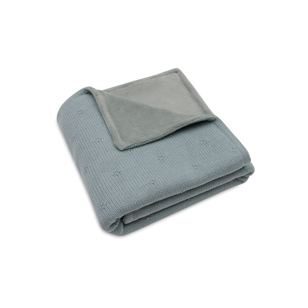 Couverture Berceau 75x100cm Cosy Knit - Sea Green/Velvet