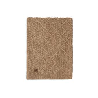 Couverture 100x150cm Check Knit - Biscuit