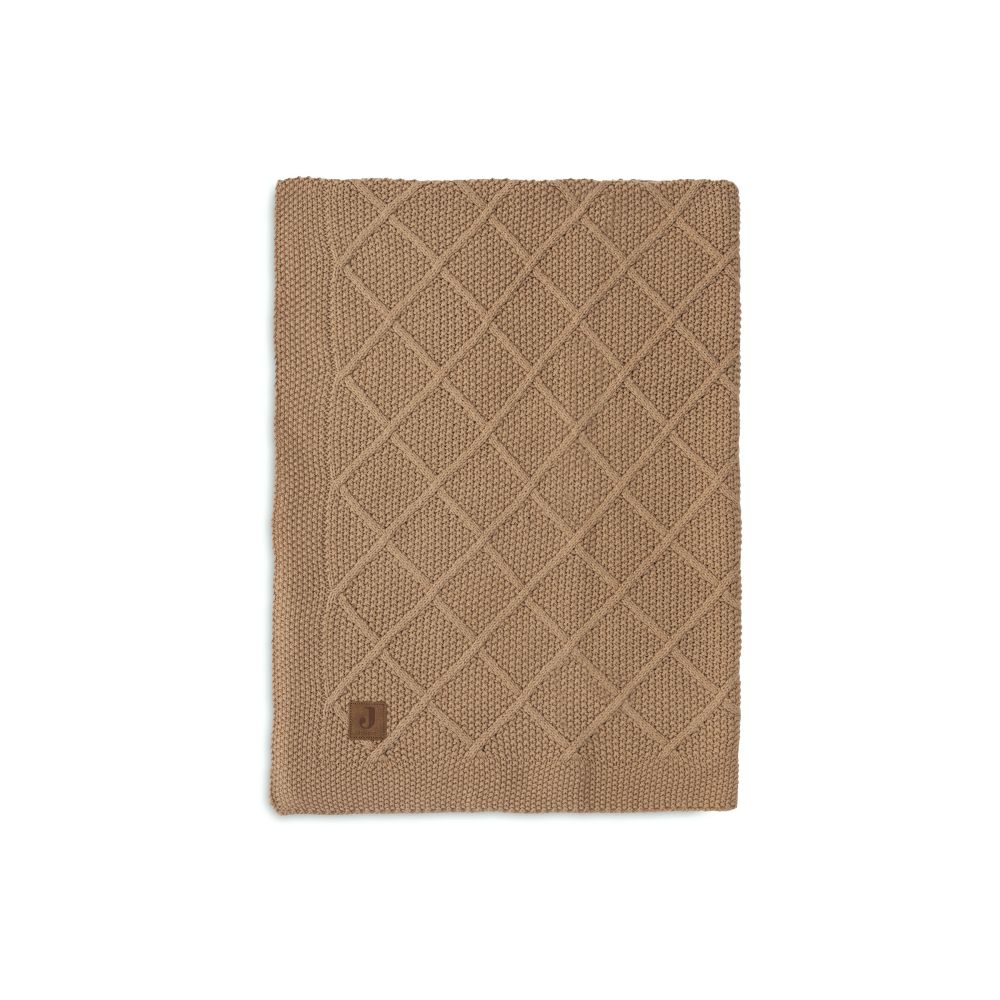 Couverture 100x150cm Check Knit - Biscuit