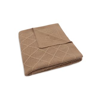 Couverture 100x150cm Check Knit - Biscuit