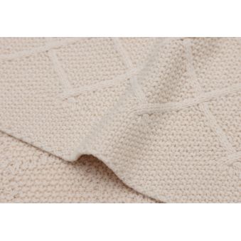 Couverture 100x150cm Check Knit - Oatmeal