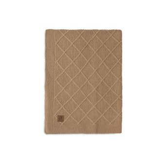 Couverture Berceau 75x100cm Check Knit - Biscuit