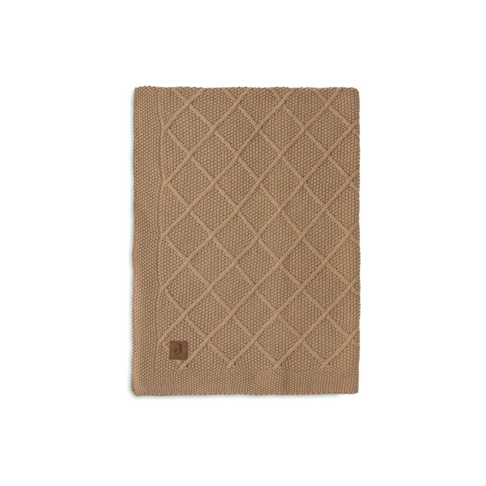 Couverture Berceau 75x100cm Check Knit - Biscuit