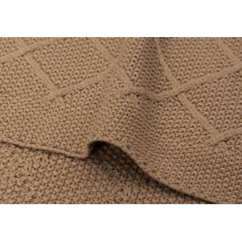 Couverture Berceau 75x100cm Check Knit - Biscuit