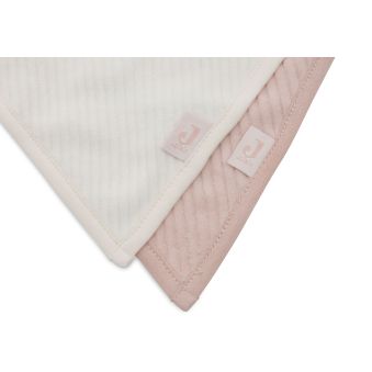 Bavoir Bandana Velvet Rib - Wild Rose/Ivory - 2 Unités