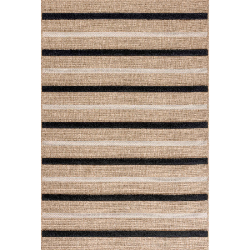 Tapis aspect jute - Palma - Motif zèbre - noir 80 X 150 cm