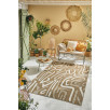 Tapis d'extérieur motifs abstrait beige 120 X 160 cm Tapis d'extérieur motifs abstrait beige 120 X 160 cm
