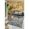 Tapis d'extérieur motifs abstrait noir 120 X 160 cm