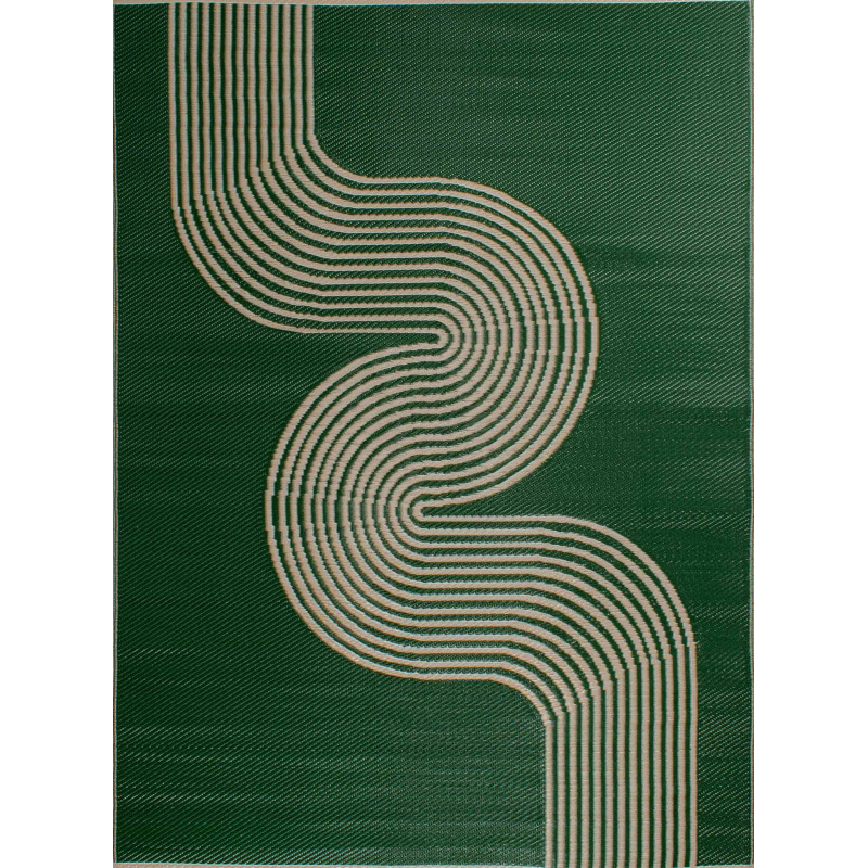 Tapis d'extérieur motif vague vert 120 X 160 cm