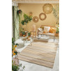 Tapis d'extérieur motif rayure dégradée beige 120 X 160 cm Tapis d'extérieur motif rayure dégradée beige 120 X 160 cm