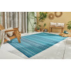 Tapis d'extérieur motif rayure dégradée bleu 120 X 160 cm Tapis d'extérieur motif rayure dégradée bleu 120 X 160 cm