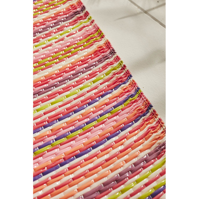 Tapis d'extérieur motif rayure dégradée rose 120 X 160 cm