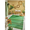 Tapis d'extérieur motif rayure dégradée vert 120 X 160 cm Tapis d'extérieur motif rayure dégradée vert 120 X 160 cm
