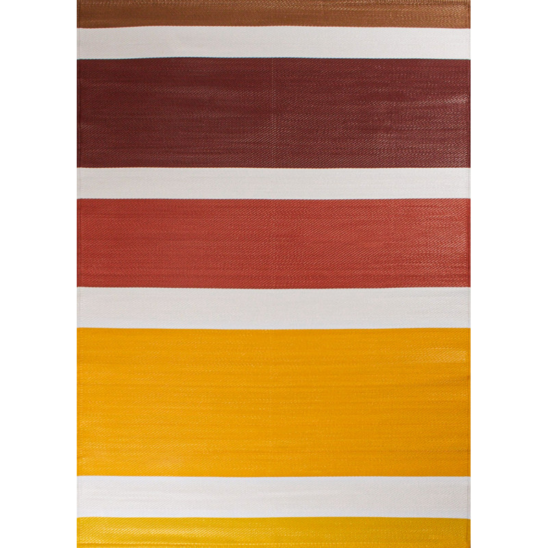 Tapis d'extérieur motif ligne dégradée orange 120 X 160 cm