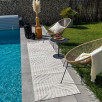 Tapis d'intérieur et d'extérieur à motifs blanc 80 X 150 cm