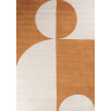 Tapis de salon à poils ras motif géométrique ocre 80 X 150 cm Tapis de salon à poils ras motif géométrique ocre 80 X 150 cm