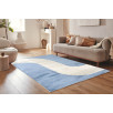 Tapis de salon à poils ras motif vague bleu 80 X 150 cm