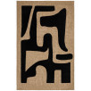 Tapis rustique avec motif en relief noir 80 X 150 cm Tapis rustique avec motif en relief noir 80 X 150 cm