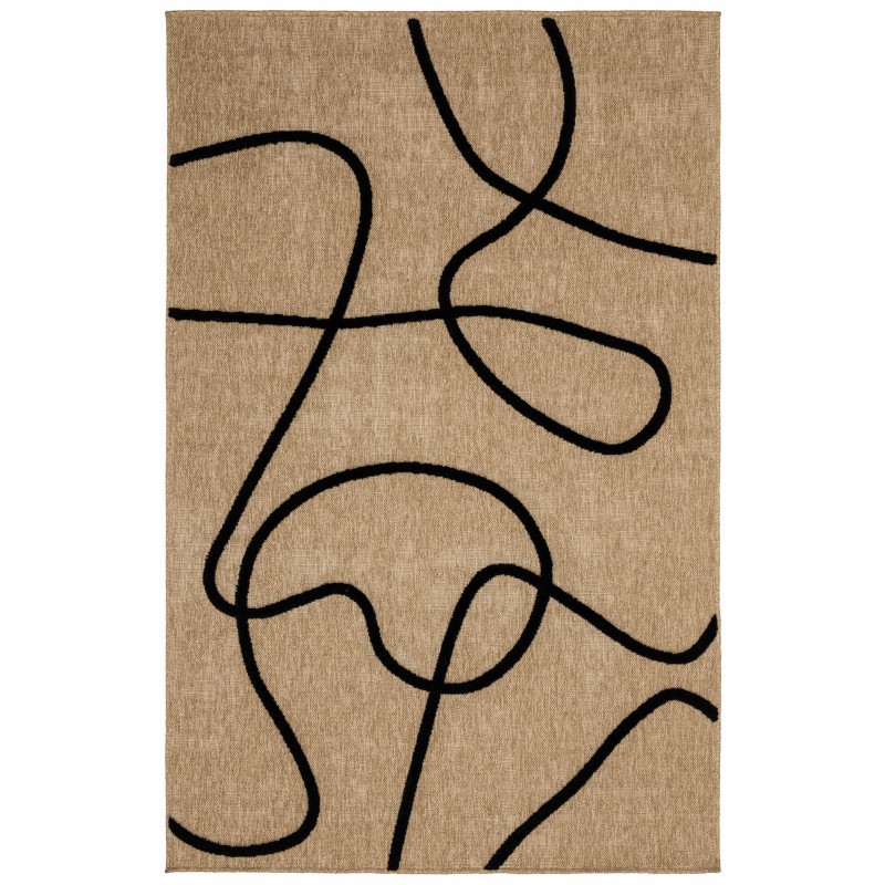 Tapis motifs géométriques Palma noir 80 X 150 cm