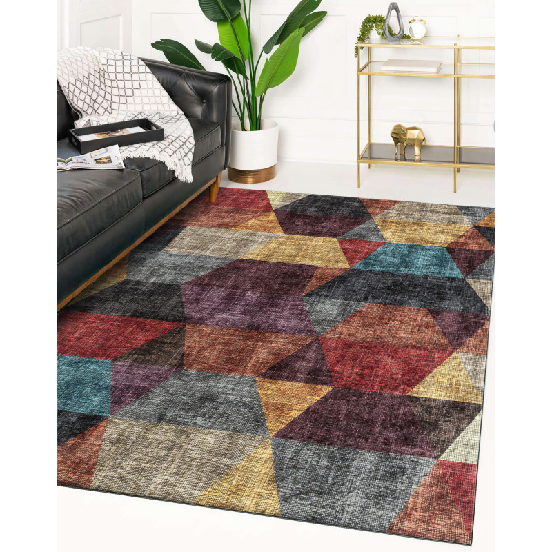 Tapis de salon forme multicolore 50 X 80 cm