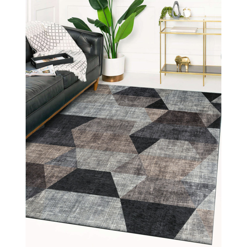 Tapis de salon forme gris 50 X 80 cm