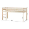 Lit demi-haut ECO Comfort 90x200 cm avec lattes, bois naturel