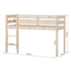 Lit demi-hauteur ECO Comfort 70x160 cm avec lattes, Bois Naturel
