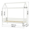 Lit de maison de rêve ECO Hoppekids 90x200 cm, Blanc Lit de maison de rêve ECO Hoppekids 90x200 cm, Blanc