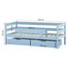 Lit junior ECO Comfort 70x160 avec tiroirs et barrière de sécurité, Bleu Rêve Lit junior ECO Comfort 70x160 avec tiroirs et barrière de sécurité, Bleu Rêve