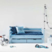 Lit junior ECO Comfort 70x160 avec tiroirs, Bleu Rêve Lit junior ECO Comfort 70x160 avec tiroirs, Bleu Rêve