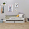 Lit junior ECO Comfort 70x160 avec tiroirs et barrière de sécurité, Gris Dove Lit junior ECO Comfort 70x160 avec tiroirs et barrière de sécurité, Gris Dove