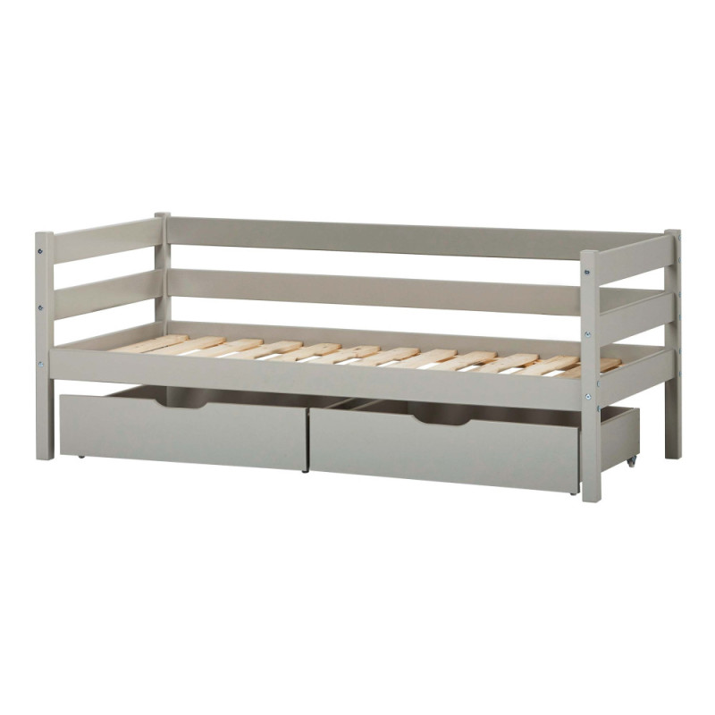 Lit junior ECO Comfort 70x160 avec tiroirs, Gris Pigeon