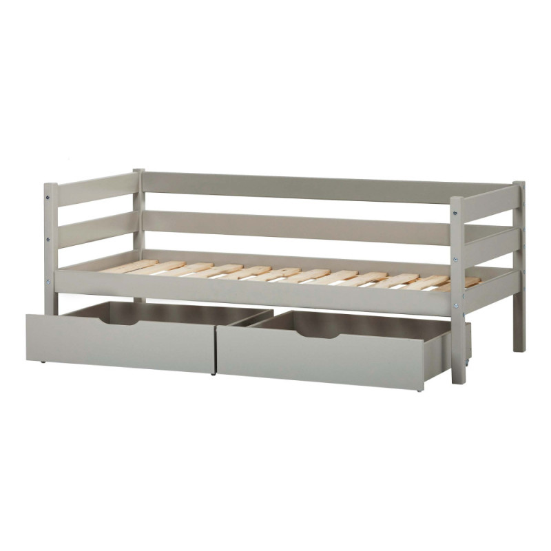 Lit junior ECO Comfort 70x160 avec tiroirs, Gris Pigeon